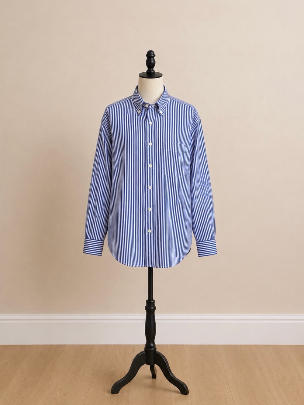 J. Crew Blue and White Vertical Stripe Button-Down Shirt